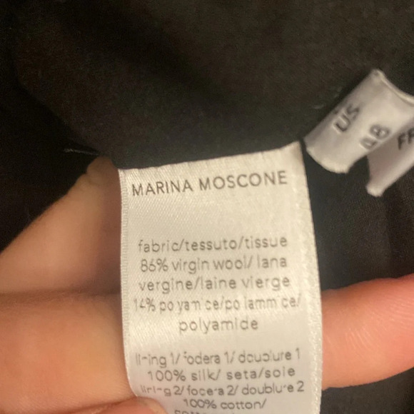 Marina Moscone Cutaway Wool Maxi Dress Sz 12 - Picture 5 of 6